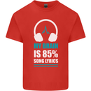 My Brain is 85% Song Lyrics Music Lover Kids T-Shirt Childrens Red