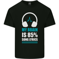 My Brain is 85% Song Lyrics Music Lover Mens Cotton T-Shirt Tee Top Black