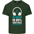 My Brain is 85% Song Lyrics Music Lover Mens Cotton T-Shirt Tee Top Forest Green