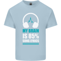 My Brain is 85% Song Lyrics Music Lover Mens Cotton T-Shirt Tee Top Light Blue