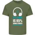 My Brain is 85% Song Lyrics Music Lover Mens Cotton T-Shirt Tee Top Military Green