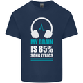 My Brain is 85% Song Lyrics Music Lover Mens Cotton T-Shirt Tee Top Navy Blue