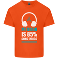 My Brain is 85% Song Lyrics Music Lover Mens Cotton T-Shirt Tee Top Orange