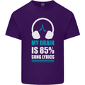 My Brain is 85% Song Lyrics Music Lover Mens Cotton T-Shirt Tee Top Purple