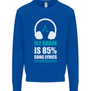 My Brain is 85% Song Lyrics Music Lover Mens Sweatshirt Jumper Royal Blue