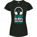 My Brain is 85% Song Lyrics Music Lover Womens Petite Cut T-Shirt Black