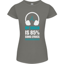My Brain is 85% Song Lyrics Music Lover Womens Petite Cut T-Shirt Charcoal