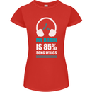 My Brain is 85% Song Lyrics Music Lover Womens Petite Cut T-Shirt Red
