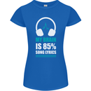 My Brain is 85% Song Lyrics Music Lover Womens Petite Cut T-Shirt Royal Blue