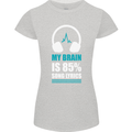 My Brain is 85% Song Lyrics Music Lover Womens Petite Cut T-Shirt Sports Grey