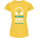My Brain is 85% Song Lyrics Music Lover Womens Petite Cut T-Shirt Yellow