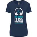 My Brain is 85% Song Lyrics Music Lover Womens Wider Cut T-Shirt Navy Blue