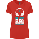 My Brain is 85% Song Lyrics Music Lover Womens Wider Cut T-Shirt Red