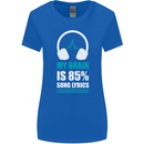 My Brain is 85% Song Lyrics Music Lover Womens Wider Cut T-Shirt Royal Blue