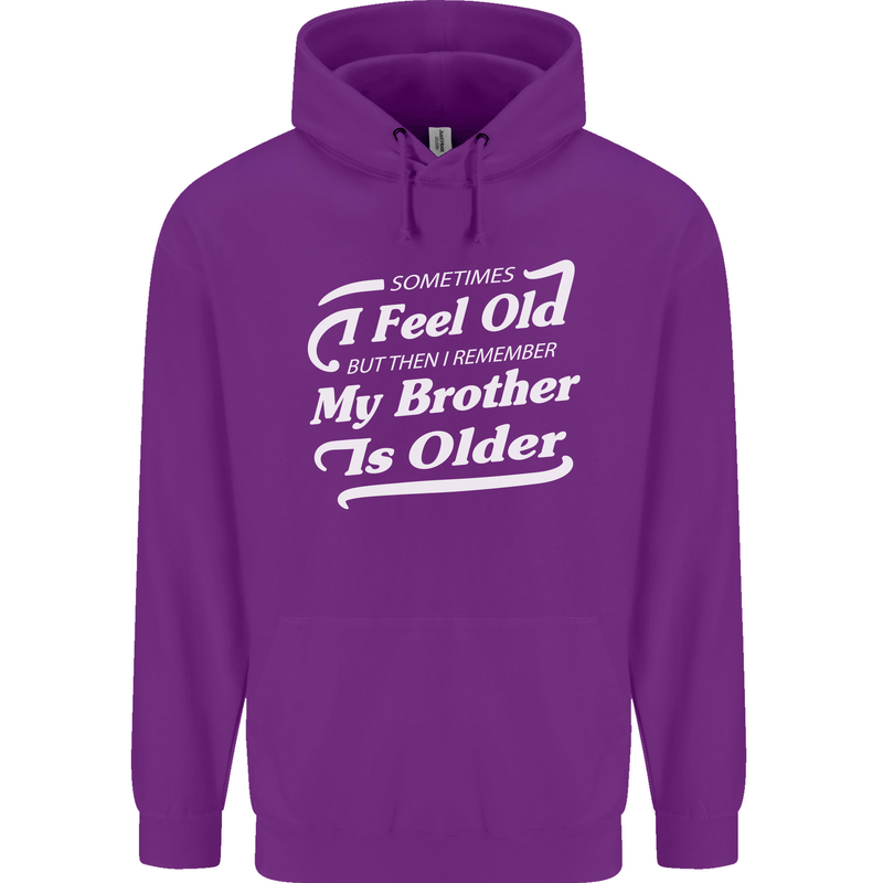 My Brother is Older 30th 40th 50th Birthday Childrens Kids Hoodie Purple