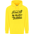 My Brother is Older 30th 40th 50th Birthday Childrens Kids Hoodie Yellow