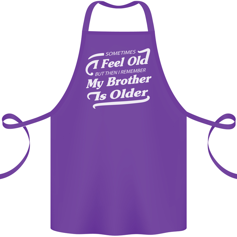My Brother is Older 30th 40th 50th Birthday Cotton Apron 100% Organic Purple