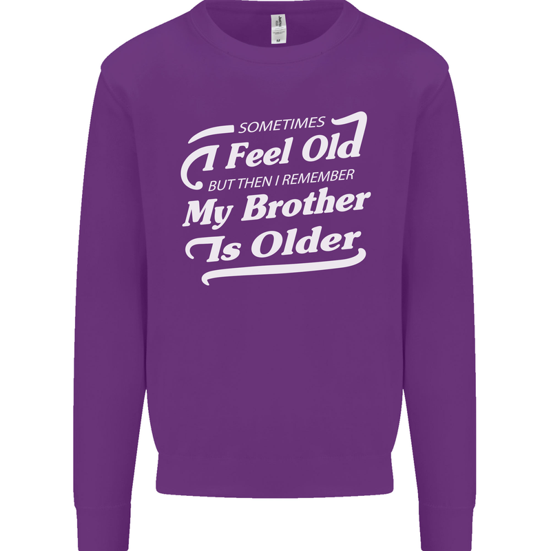 My Brother is Older 30th 40th 50th Birthday Kids Sweatshirt Jumper Purple