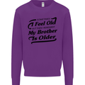 My Brother is Older 30th 40th 50th Birthday Kids Sweatshirt Jumper Purple