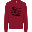 My Brother is Older 30th 40th 50th Birthday Kids Sweatshirt Jumper Red