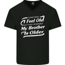 My Brother is Older 30th 40th 50th Birthday Mens V-Neck Cotton T-Shirt Black