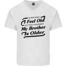 My Brother is Older 30th 40th 50th Birthday Mens V-Neck Cotton T-Shirt White