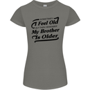 My Brother is Older 30th 40th 50th Birthday Womens Petite Cut T-Shirt Charcoal