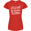 My Brother is Older 30th 40th 50th Birthday Womens Petite Cut T-Shirt Red