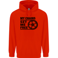 My Chains Set Me Free Cycling Cyclist Bike Childrens Kids Hoodie Bright Red