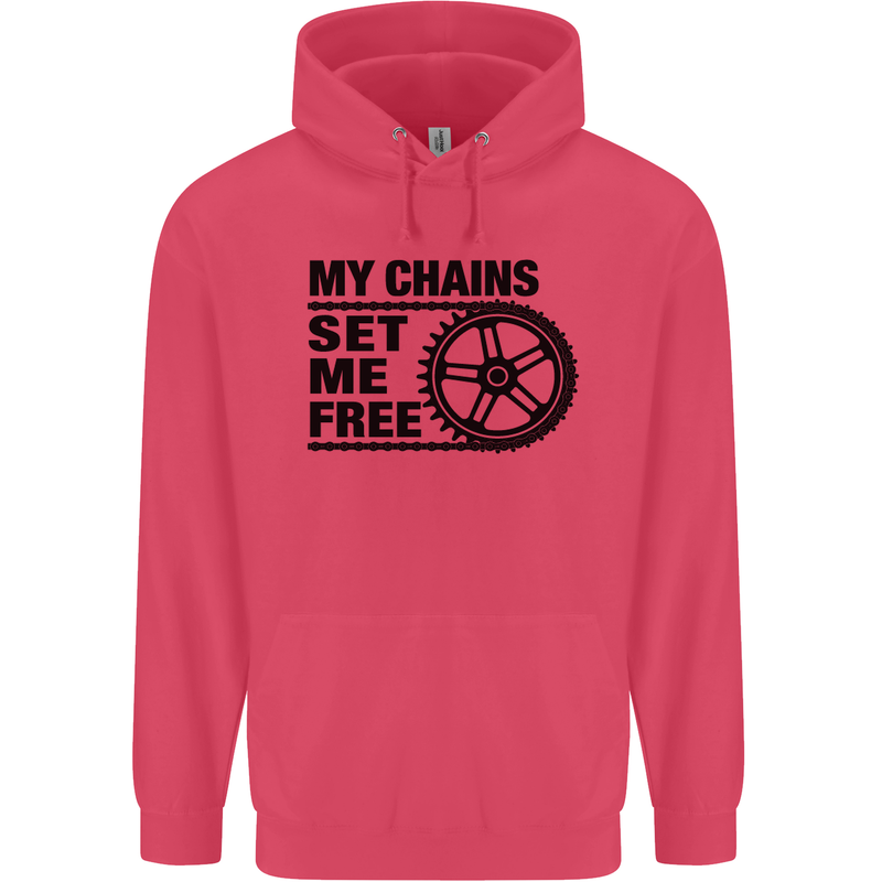 My Chains Set Me Free Cycling Cyclist Bike Childrens Kids Hoodie Heliconia