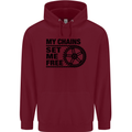 My Chains Set Me Free Cycling Cyclist Bike Childrens Kids Hoodie Maroon