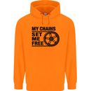 My Chains Set Me Free Cycling Cyclist Bike Childrens Kids Hoodie Orange