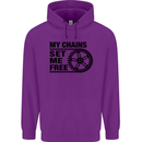 My Chains Set Me Free Cycling Cyclist Bike Childrens Kids Hoodie Purple
