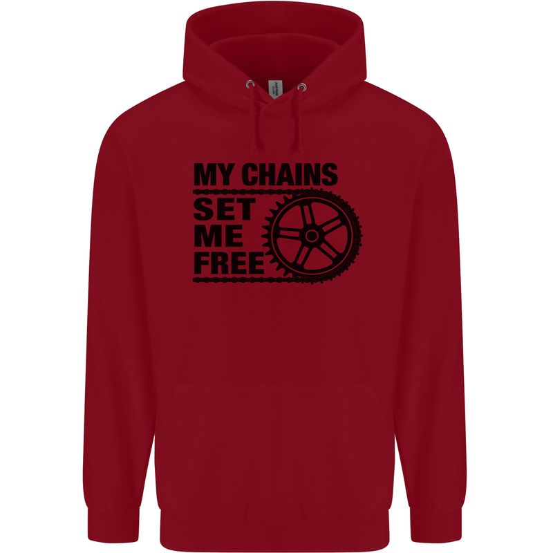 My Chains Set Me Free Cycling Cyclist Bike Childrens Kids Hoodie Red