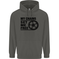 My Chains Set Me Free Cycling Cyclist Bike Childrens Kids Hoodie Storm Grey