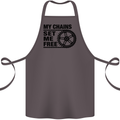 My Chains Set Me Free Cycling Cyclist Bike Cotton Apron 100% Organic Dark Grey