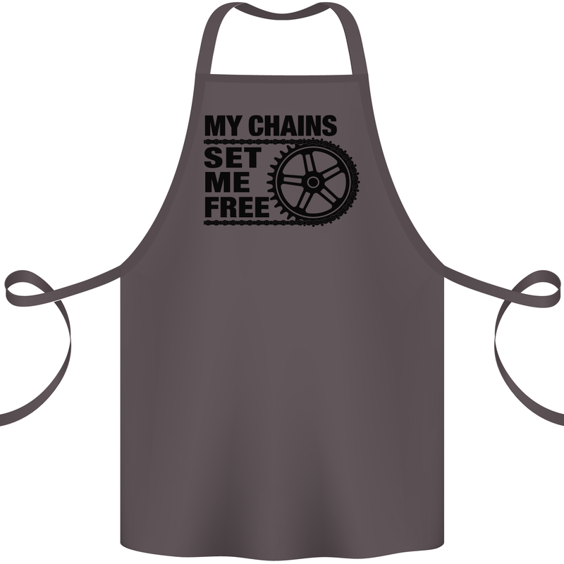My Chains Set Me Free Cycling Cyclist Bike Cotton Apron 100% Organic Dark Grey