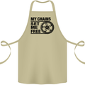 My Chains Set Me Free Cycling Cyclist Bike Cotton Apron 100% Organic Khaki