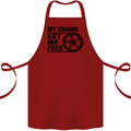 My Chains Set Me Free Cycling Cyclist Bike Cotton Apron 100% Organic Maroon