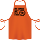 My Chains Set Me Free Cycling Cyclist Bike Cotton Apron 100% Organic Orange