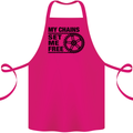 My Chains Set Me Free Cycling Cyclist Bike Cotton Apron 100% Organic Pink