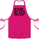 My Chains Set Me Free Cycling Cyclist Bike Cotton Apron 100% Organic Pink