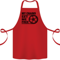 My Chains Set Me Free Cycling Cyclist Bike Cotton Apron 100% Organic Red