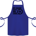 My Chains Set Me Free Cycling Cyclist Bike Cotton Apron 100% Organic Royal Blue