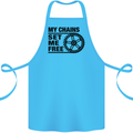 My Chains Set Me Free Cycling Cyclist Bike Cotton Apron 100% Organic Turquoise