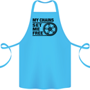 My Chains Set Me Free Cycling Cyclist Bike Cotton Apron 100% Organic Turquoise