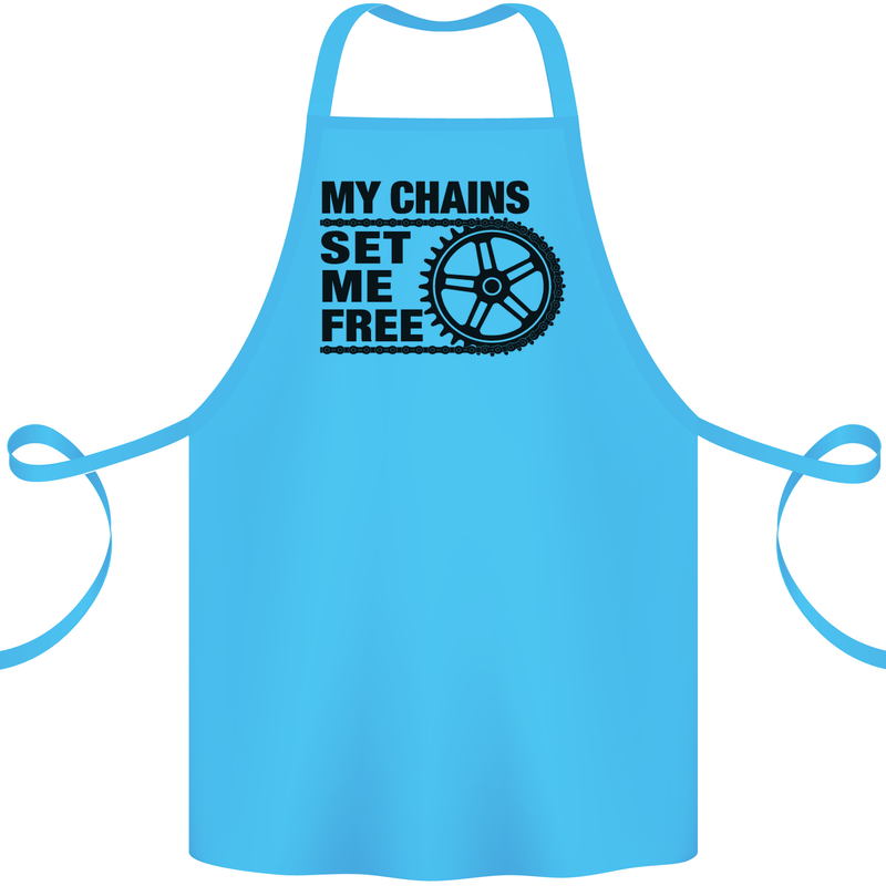 My Chains Set Me Free Cycling Cyclist Bike Cotton Apron 100% Organic Turquoise