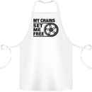 My Chains Set Me Free Cycling Cyclist Bike Cotton Apron 100% Organic White