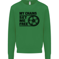 My Chains Set Me Free Cycling Cyclist Bike Kids Sweatshirt Jumper Irish Green