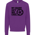 My Chains Set Me Free Cycling Cyclist Bike Kids Sweatshirt Jumper Purple
